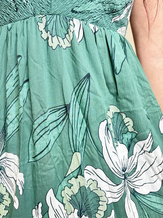 V-Neck Maxi Dress with Lace Trim