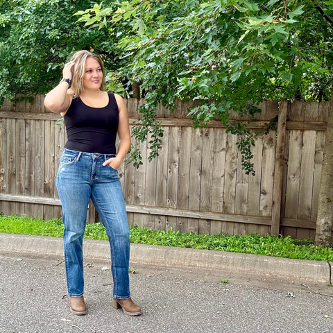 Lovervet Mid Rise Straight Leg Jean