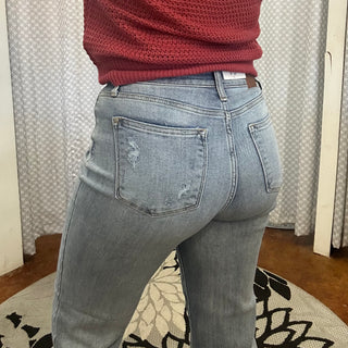 Judy Blue High Rise Light Wash Straight Leg Jeans