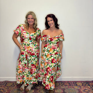 Floral Puff Sleeve Maxi Dress