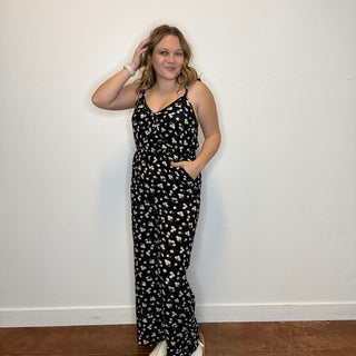 Daisy Flower Surplice Jumpsuit