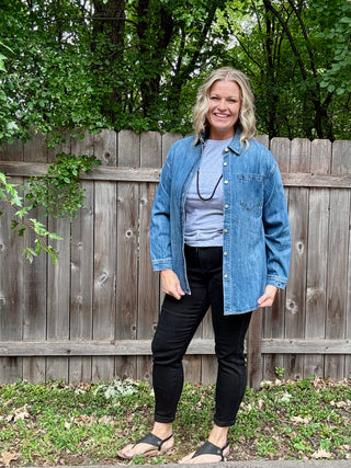 Risen Oversized Denim Shacket with Pockets