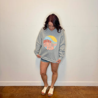 Here Comes The Sun Fluffy Graphic Sweatshirt
