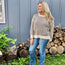 Brown Two Tone Crew Neck Sweater