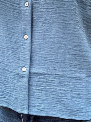 Dusty Blue Woven Airflow Button Up