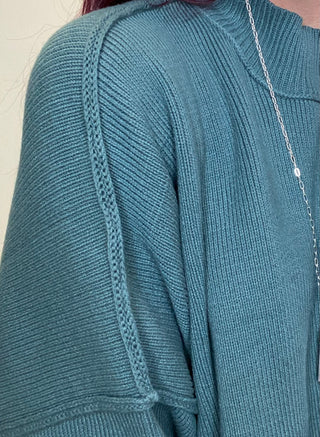 Ash Jade Side Slit Oversized Sweater