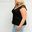 Black Tank with Lace Sleeve Detail