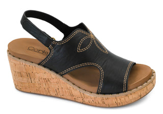Corky's Darlin Black Wedge Sandal