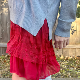 Red Dress Extender with Adjustable Straps