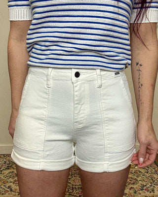 Judy Blue High Rise White Jogger Shorts