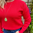 Red Soft Touch Waffle Knit Sweater