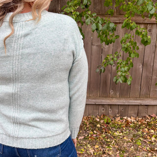 Rib and Seam Detailed Long Sleeve Sweater
