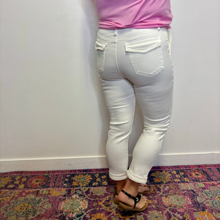Judy Blue High Rise White Jogger Jeans
