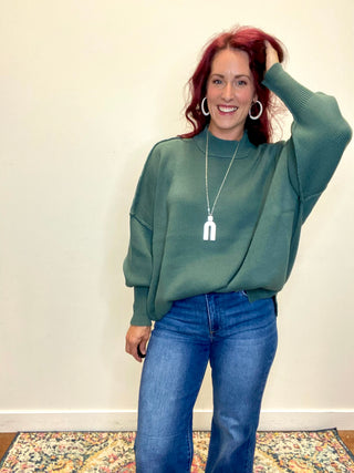 Ash Jade Side Slit Oversized Sweater