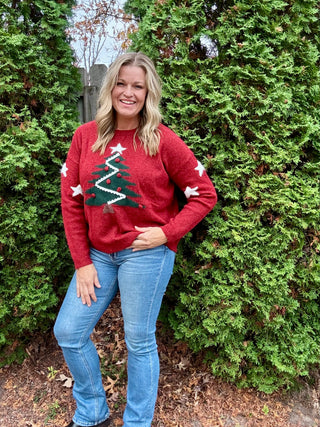 Festive Christmas Tree Knit Sweater
