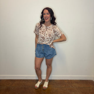 Splash Dot Round Neck Short Sleeve