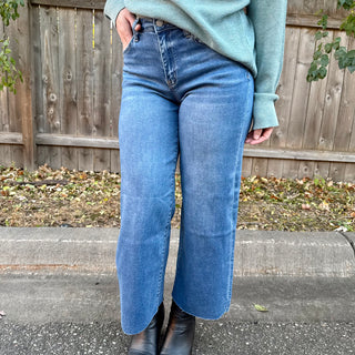 Vervet High Rise Soft Denim Wide Leg Crop Jeans