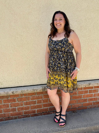 Paisley Border Mini Dress
