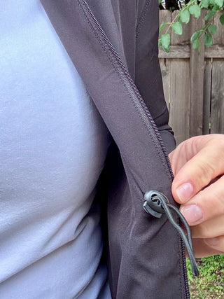 Black Athletic Stride-flex Curve Cinch Peplum Jacket