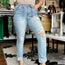 Judy Blue High Waisted Distressed Boyfriend Jean with Patch Pockets