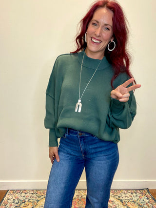 Ash Jade Side Slit Oversized Sweater