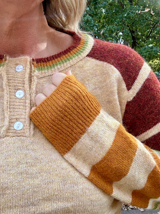 Copper Half Button Pullover Sweater