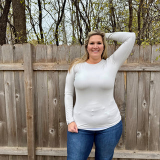 Bone Basic Round Neck Long Sleeve