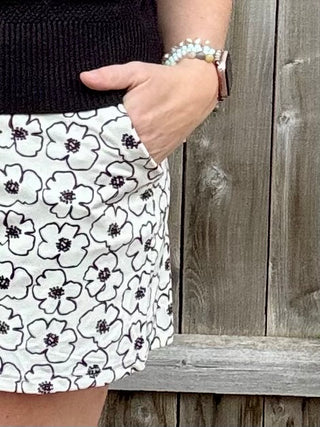Neutral Floral Athletic Skort