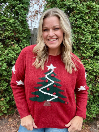 Festive Christmas Tree Knit Sweater