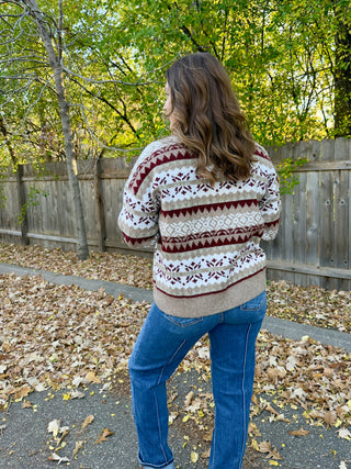 Fair Isle Pattern Knit Sweater