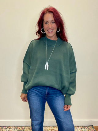 Ash Jade Side Slit Oversized Sweater