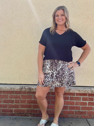 Leopard Print Dolphin Skort