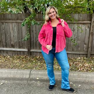 Fuchsia Corduroy Shacket