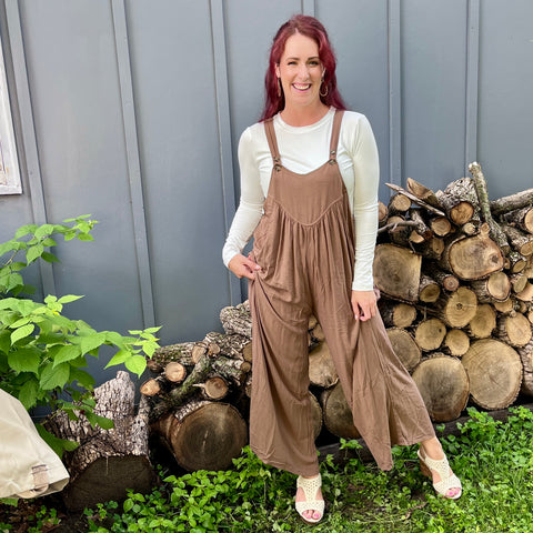 Woven Crepe Overalls