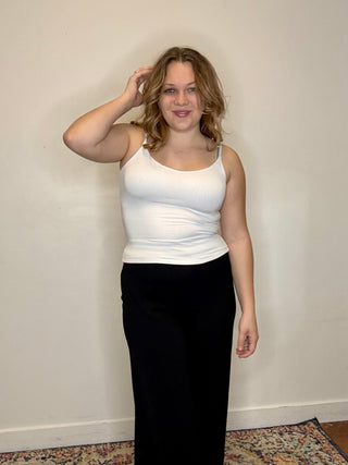 White Double Layered V-Neck Cami