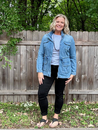 Risen Medium Denim Anorak Light Weight Jacket