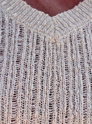 Cream Textured Sweater Vest Top