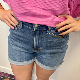 Judy Blue Mid Rise Slim Short