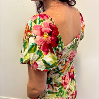 Floral Puff Sleeve Maxi Dress