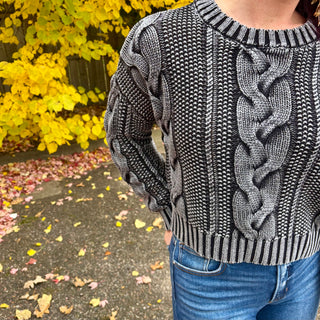 Charcoal Cable Knit Sweater