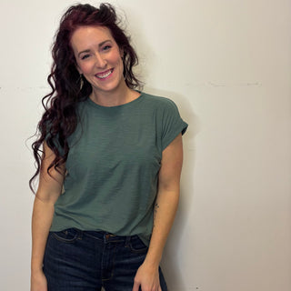 Ash Jade Cuffed Sleeve Tee