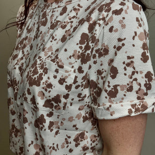 Splash Dot Round Neck Short Sleeve