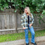 Olive, Black Plaid Button Up