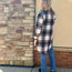 Black, Ivory, Brown Plaid Coatigan