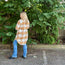 Tan, Cream, Grey Plaid Coatigan