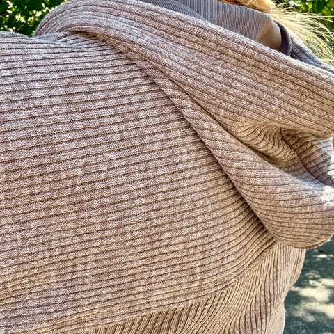 Mocha Textured Long Sleeve with Hood