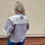 Grey Long Sleeve Button Up with Floral Details