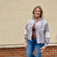 Grey Long Sleeve Button Up with Floral Details