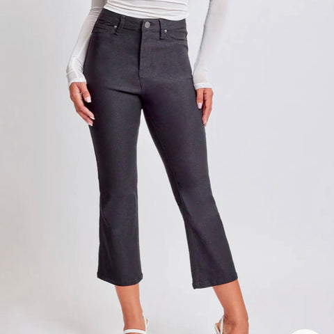 Black YMI Hyperstretch Cropped Kick Flare Pant