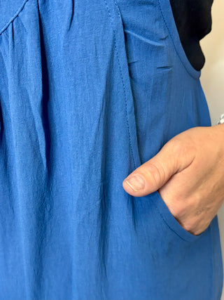 Denim Blue Button Sling Jumpsuit